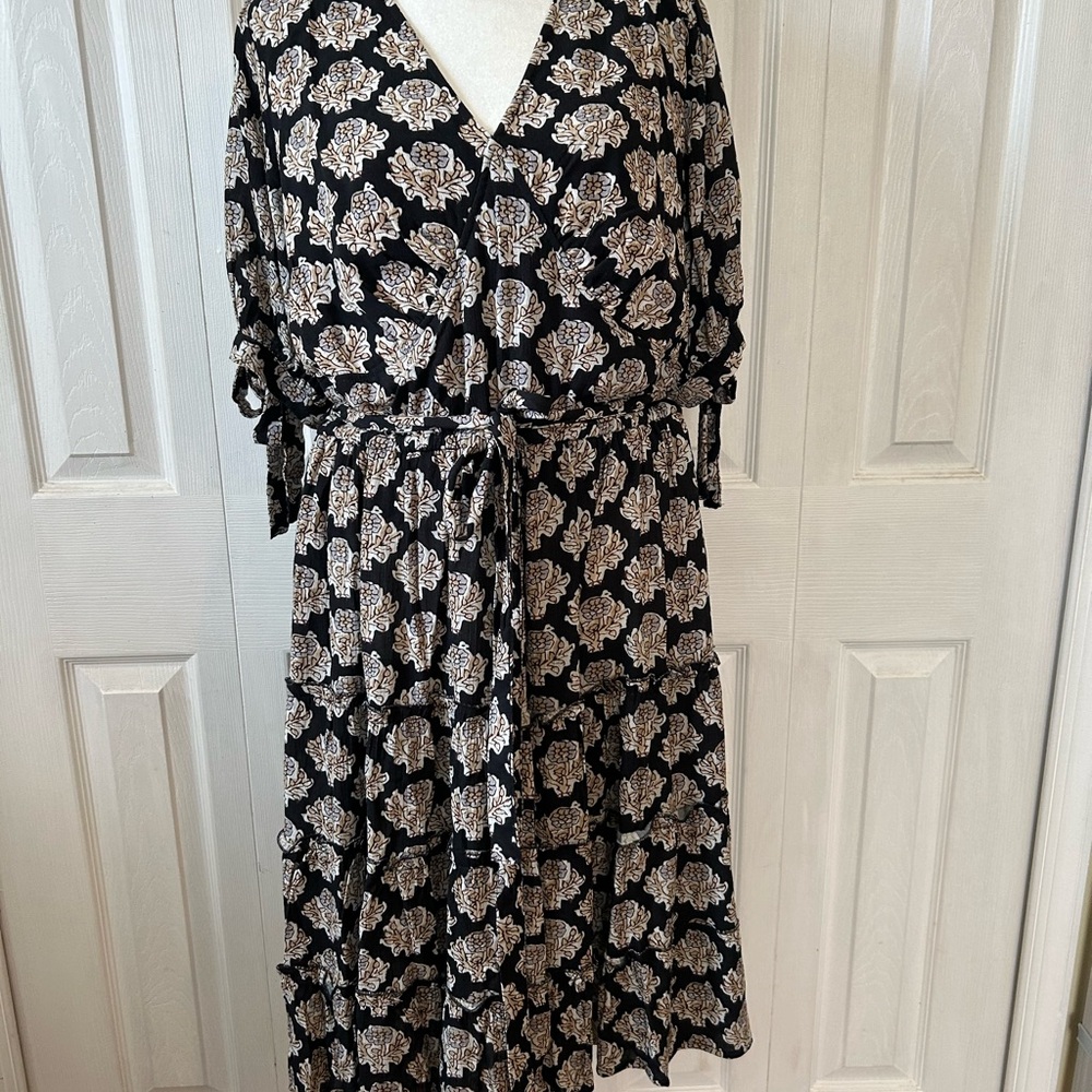 Black and Cream Floral Dress